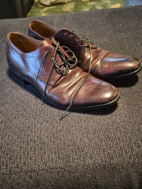 Hugo Boss Men's Brown Leather Lace-Up Derby Shoes